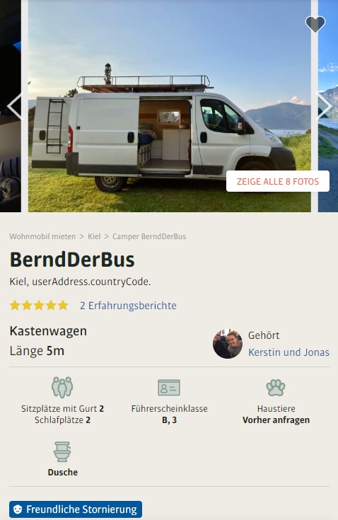 Selbst ausgebautes Wohnmobil mieten 